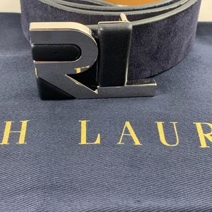 Ralph Lauren Purple Label - RL Chrome & Suede Belt